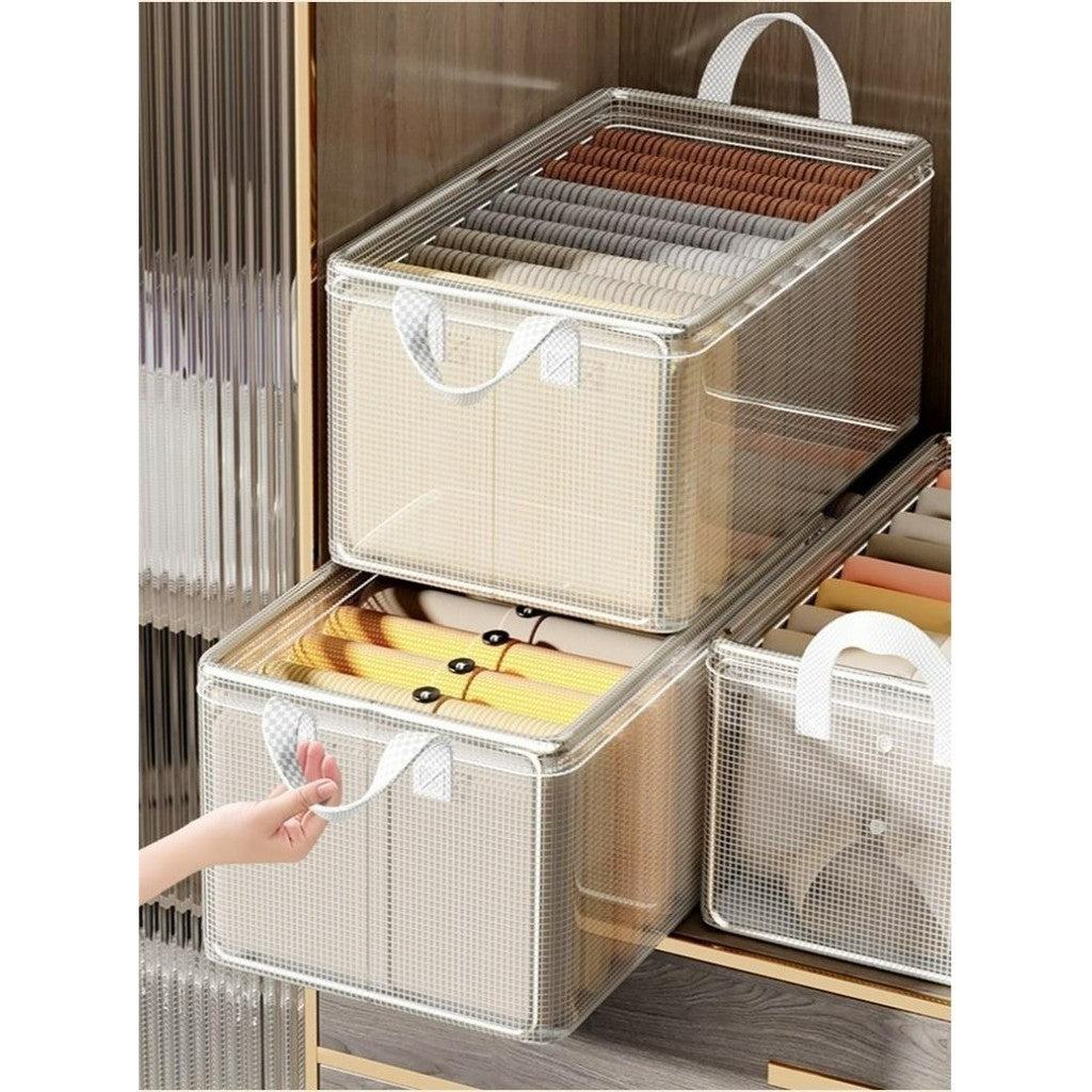 Transparent organizer basket