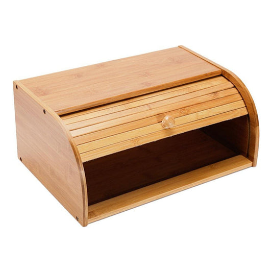 Bamboo BreadBox - With Retractable Lid