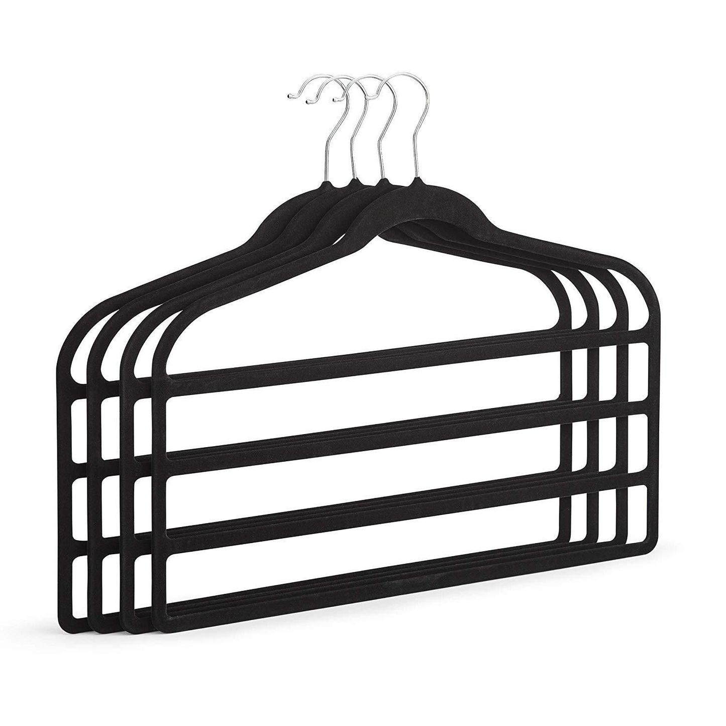 Luxury Black Velvet Rose Hangers – 10-Piece Kit